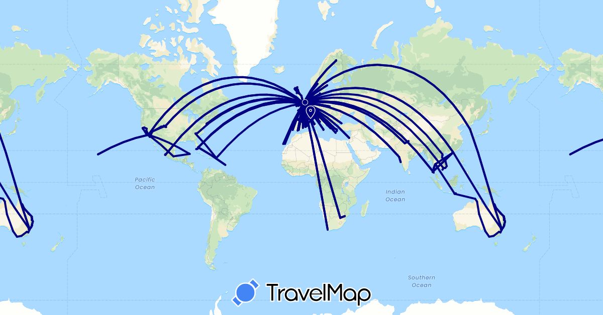 TravelMap itinerary: driving in Andorra, Australia, Barbados, Belgium, Switzerland, China, Germany, Denmark, Spain, Finland, France, United Kingdom, Greece, Indonesia, Israel, India, Italy, South Korea, Mexico, Netherlands, Norway, Poland, Portugal, Sweden, Thailand, Turkey, United States, Vietnam, South Africa (Africa, Asia, Europe, North America, Oceania)